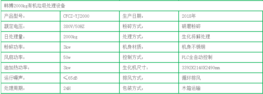 2000kg有機垃圾生化處理機